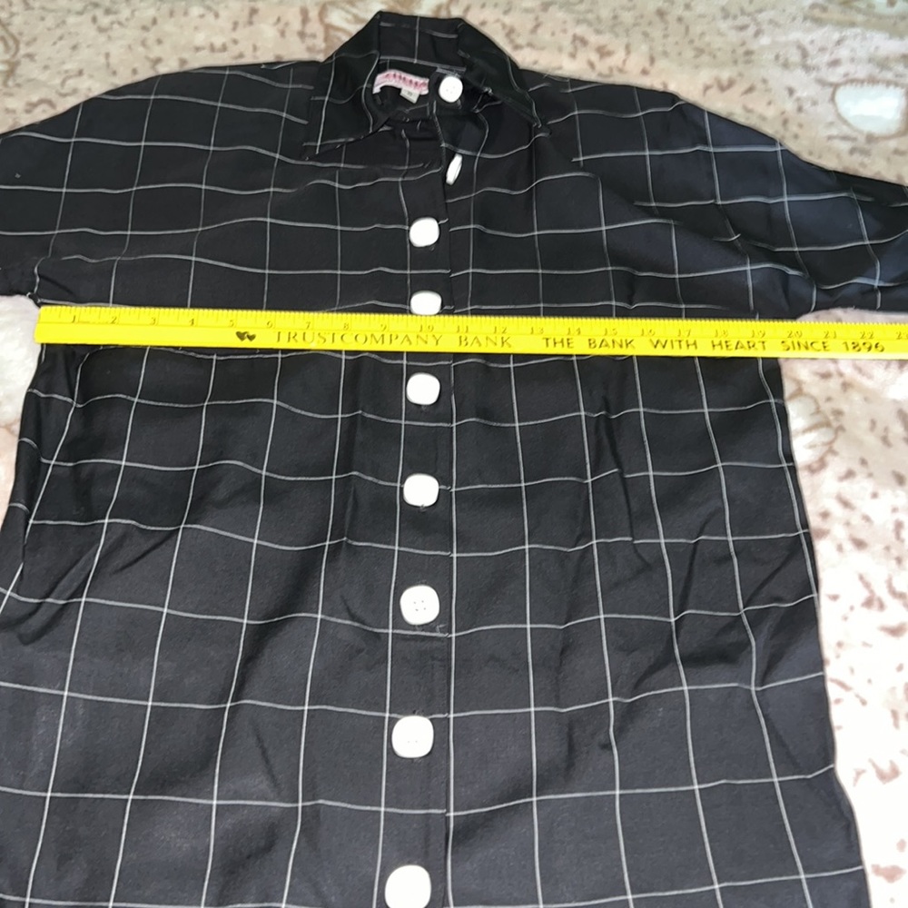 Chetta B vintage size 6 black/white plaid long sleeve dress New With Tags - Picture 11 of 15
